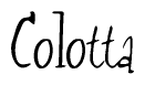 The image contains the word 'Colotta' written in a cursive, stylized font.
