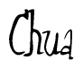 The image is a stylized text or script that reads 'Chua' in a cursive or calligraphic font.