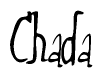 The image contains the word 'Chada' written in a cursive, stylized font.