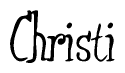 The image is of the word Christi stylized in a cursive script.