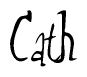 The image is of the word Cath stylized in a cursive script.