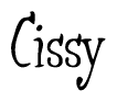 The image is of the word Cissy stylized in a cursive script.