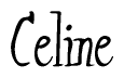 The image is of the word Celine stylized in a cursive script.