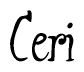 The image contains the word 'Ceri' written in a cursive, stylized font.