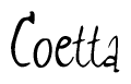 The image is a stylized text or script that reads 'Coetta' in a cursive or calligraphic font.