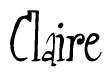 The image contains the word 'Claire' written in a cursive, stylized font.