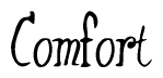 The image is of the word Comfort stylized in a cursive script.