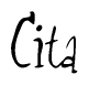 The image is of the word Cita stylized in a cursive script.
