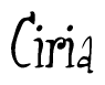 The image contains the word 'Ciria' written in a cursive, stylized font.