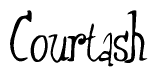 The image is of the word Courtash stylized in a cursive script.