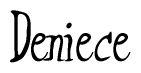 The image is of the word Deniece stylized in a cursive script.