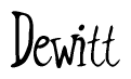 The image is a stylized text or script that reads 'Dewitt' in a cursive or calligraphic font.