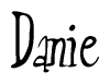 The image contains the word 'Danie' written in a cursive, stylized font.