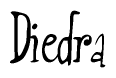The image contains the word 'Diedra' written in a cursive, stylized font.