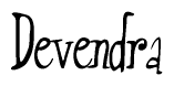 The image is of the word Devendra stylized in a cursive script.