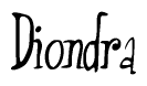 The image is of the word Diondra stylized in a cursive script.