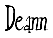 The image is of the word Deann stylized in a cursive script.