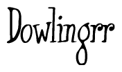 The image is of the word Dowlingrr stylized in a cursive script.