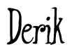 The image contains the word 'Derik' written in a cursive, stylized font.