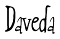 The image is a stylized text or script that reads 'Daveda' in a cursive or calligraphic font.
