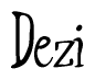 The image is of the word Dezi stylized in a cursive script.