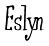 The image contains the word 'Eslyn' written in a cursive, stylized font.
