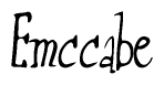 The image is of the word Emccabe stylized in a cursive script.