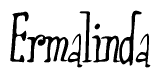 The image contains the word 'Ermalinda' written in a cursive, stylized font.
