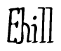The image is of the word Ehill stylized in a cursive script.