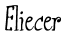 The image is a stylized text or script that reads 'Eliecer' in a cursive or calligraphic font.