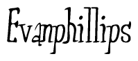 The image is of the word Evanphillips stylized in a cursive script.
