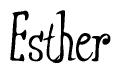 The image is of the word Esther stylized in a cursive script.