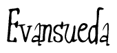 The image contains the word 'Evansueda' written in a cursive, stylized font.