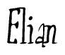 The image is of the word Elian stylized in a cursive script.
