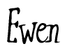 The image contains the word 'Ewen' written in a cursive, stylized font.