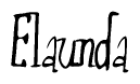 The image is a stylized text or script that reads 'Elaunda' in a cursive or calligraphic font.