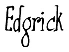 The image is of the word Edgrick stylized in a cursive script.
