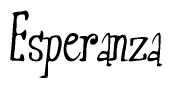 The image is of the word Esperanza stylized in a cursive script.