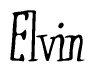 The image contains the word 'Elvin' written in a cursive, stylized font.