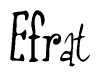 The image contains the word 'Efrat' written in a cursive, stylized font.