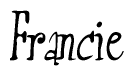 The image contains the word 'Francie' written in a cursive, stylized font.
