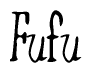 The image is of the word Fufu stylized in a cursive script.