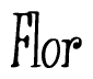 The image is a stylized text or script that reads 'Flor' in a cursive or calligraphic font.
