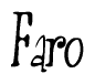 The image contains the word 'Faro' written in a cursive, stylized font.