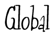 The image contains the word 'Global' written in a cursive, stylized font.