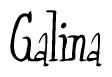 The image is a stylized text or script that reads 'Galina' in a cursive or calligraphic font.
