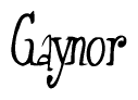 The image contains the word 'Gaynor' written in a cursive, stylized font.
