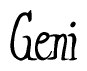 The image is of the word Geni stylized in a cursive script.