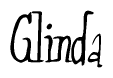 The image contains the word 'Glinda' written in a cursive, stylized font.