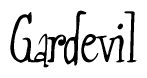 The image is a stylized text or script that reads 'Gardevil' in a cursive or calligraphic font.